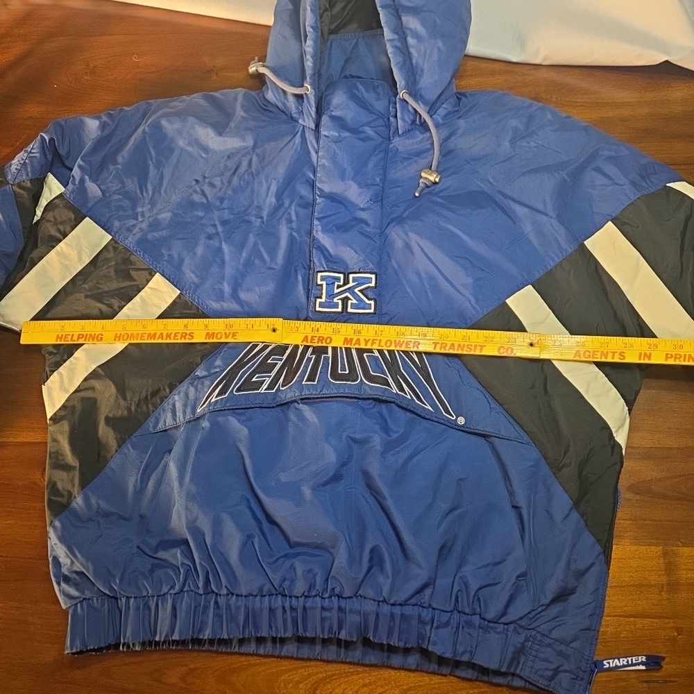 Vintage 90's Starter Pullover Front Pouch Blue Kentucky Jacket Size Large - Picture 8 of 11